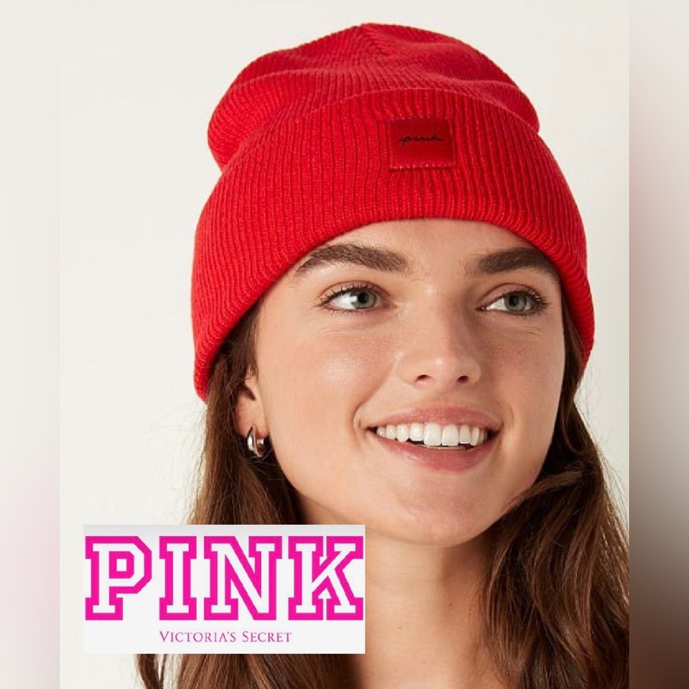 VS Pink Rib Beanie